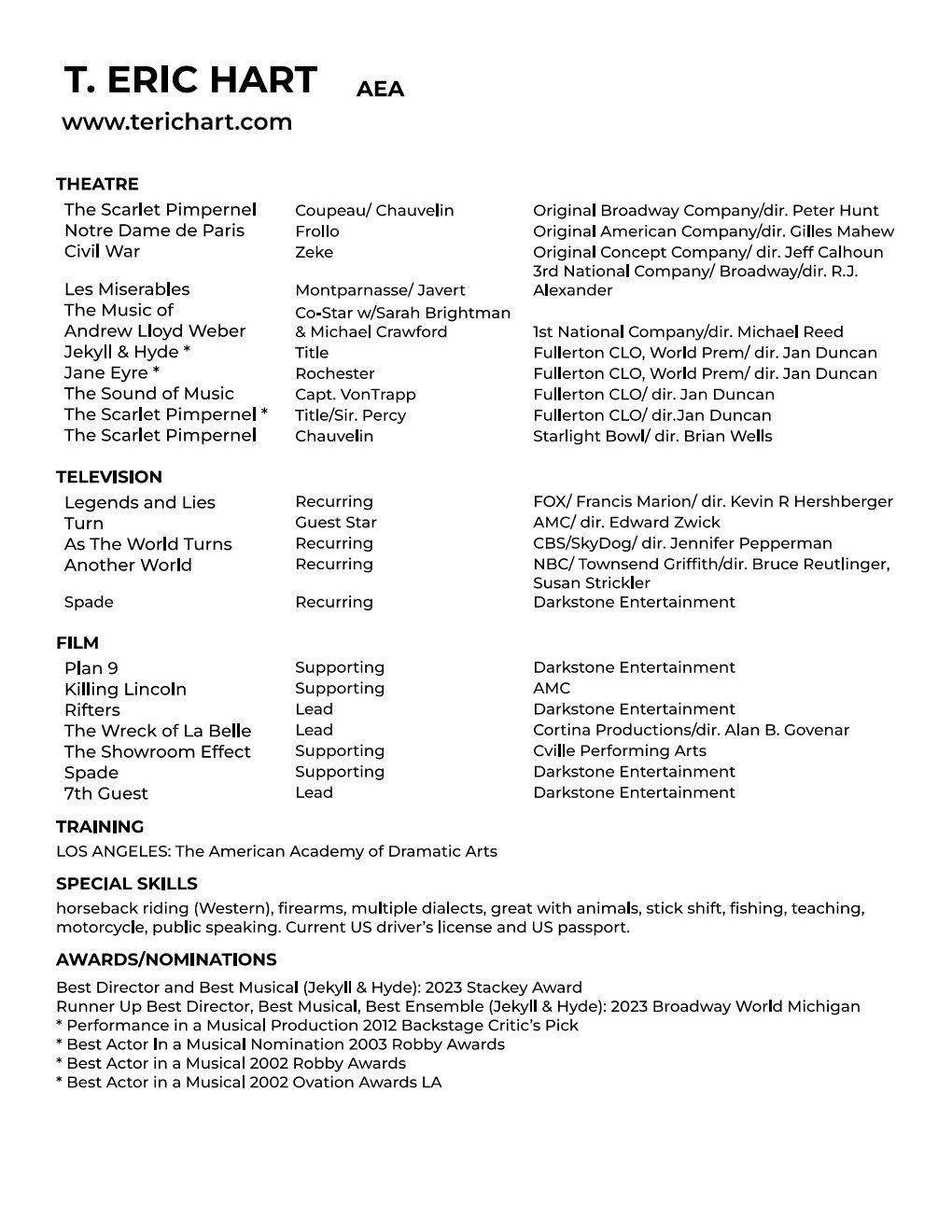 T Eric Hart Resume 0326